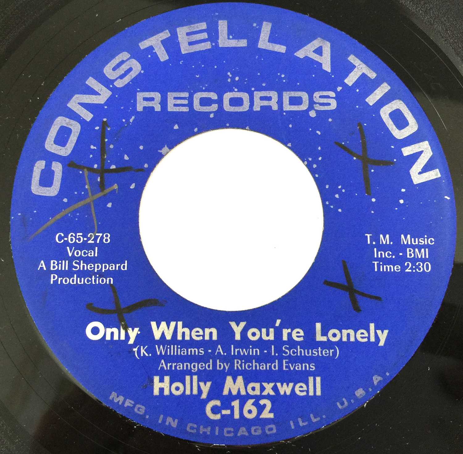 Lot 174 - HOLLY MAXWELL - ONLY WHEN YOU'RE LONELY 7" (CONSTELLATION RECORDS - C-162)