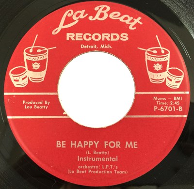 Lot 176 - THE MASQUERADERS - BE HAPPY FOR ME 7" (LA BEAT RECORDS - P-6701)