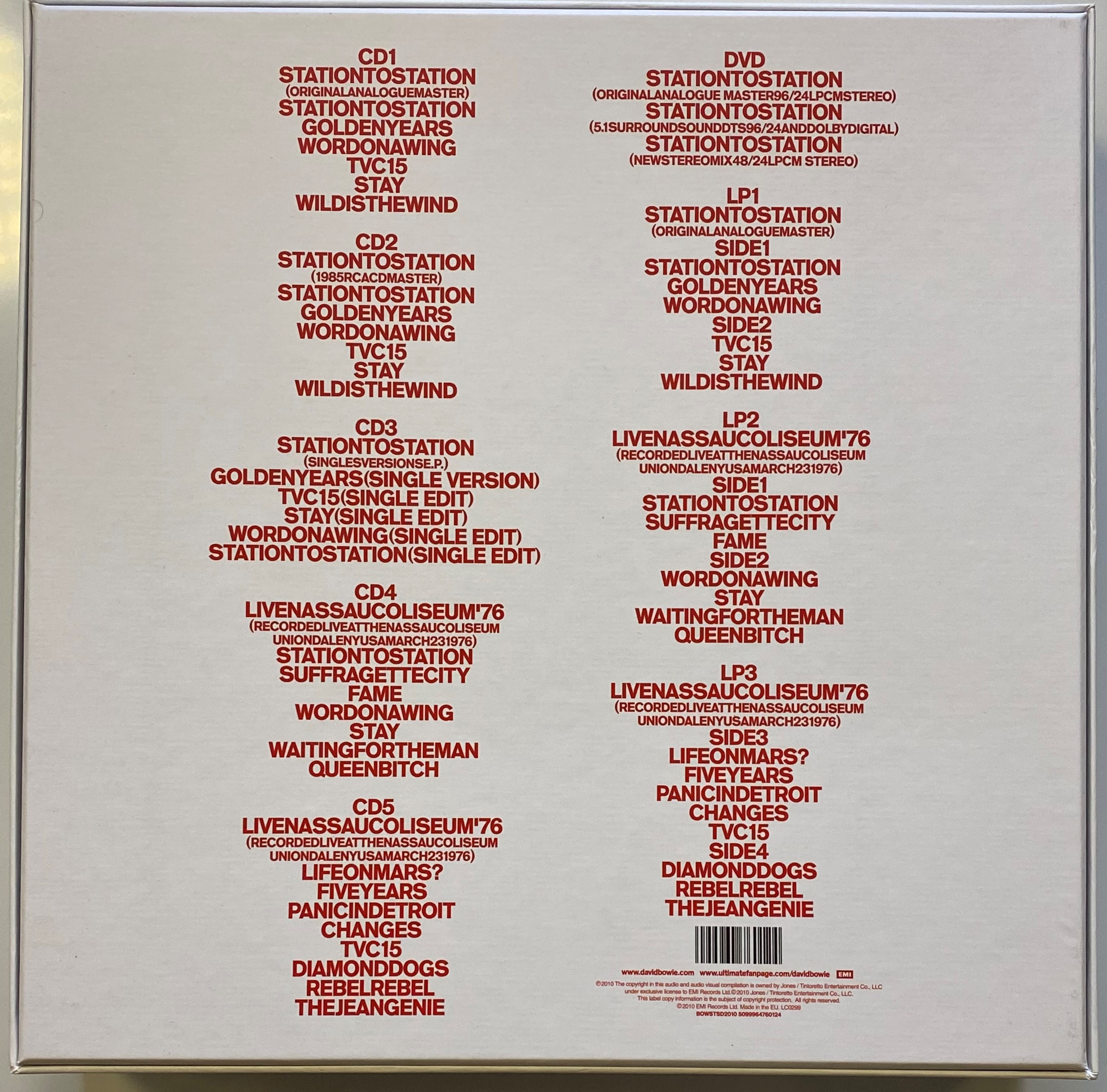 Lot 328 - DAVID BOWIE - STATION TO STATION BOX SET