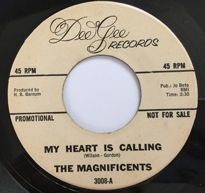 Lot 188 - THE MAGNIFICENTS - MY HEART IS CALLING 7" (PROMO - DEE GEE RECORDS 3008)