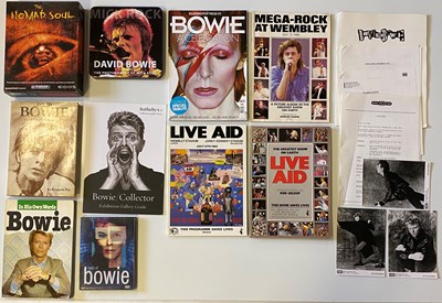 Lot 329 - DAVID BOWIE BOOKS AND DVDS - INC LIVE AID PROGRAMME - LOT 329