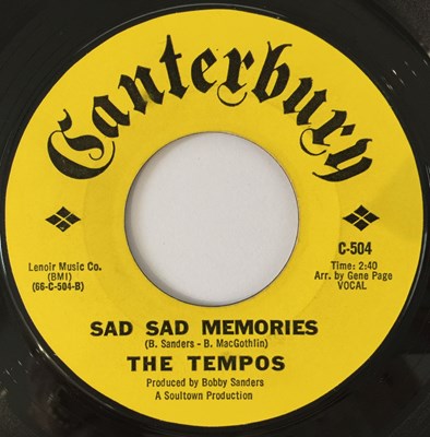 Lot 76 - THE TEMPOS - (COUNTDOWN) HERE I COME/ SAD SAD MEMORIES 7" (US STYRENE OG - CANTERBURY C-504)