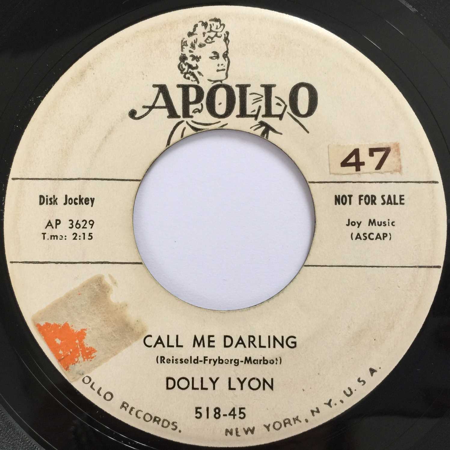 Lot 193 - DOLLY LYON - CALL ME DARLING 7" (PROMO - APOLLO 518-45)