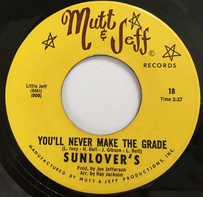 Lot 198 - SUNLOVER'S - YOU'LL NEVER MAKE THE GRADE / THIS LOVE OF OURS 7" (MUTT & JEFF 18)