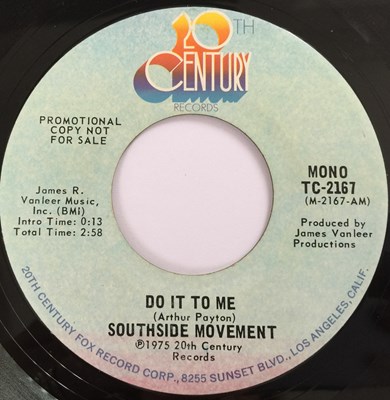 Lot 218 - SOUTHSIDE MOVEMENT - DO IT TO ME 7" (PROMO - 20th CENTURY RECORDS - TC-2167)