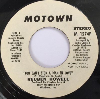 Lot 220 - REUBEN HOWELL - YOU CAN'T STOP A MAN IN LOVE 7" (PROMO - MOTOWN - M 1274F)