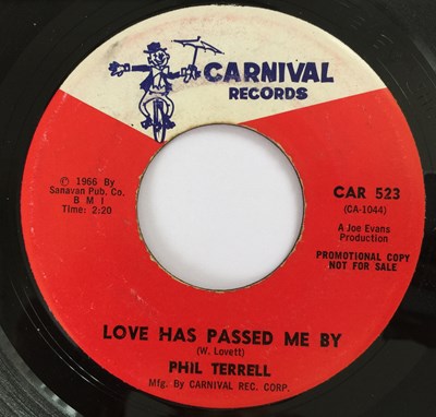 Lot 227 - PHIL TERRELL - LOVE HAS PASSED ME BY 7" (CARNIVAL RECORDS - CAR 523)