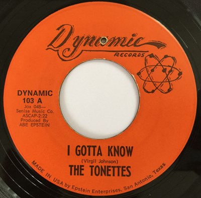 Lot 231 - THE TONETTES - I GOTTA KNOW 7" (DYNAMIC RECORDS 103)