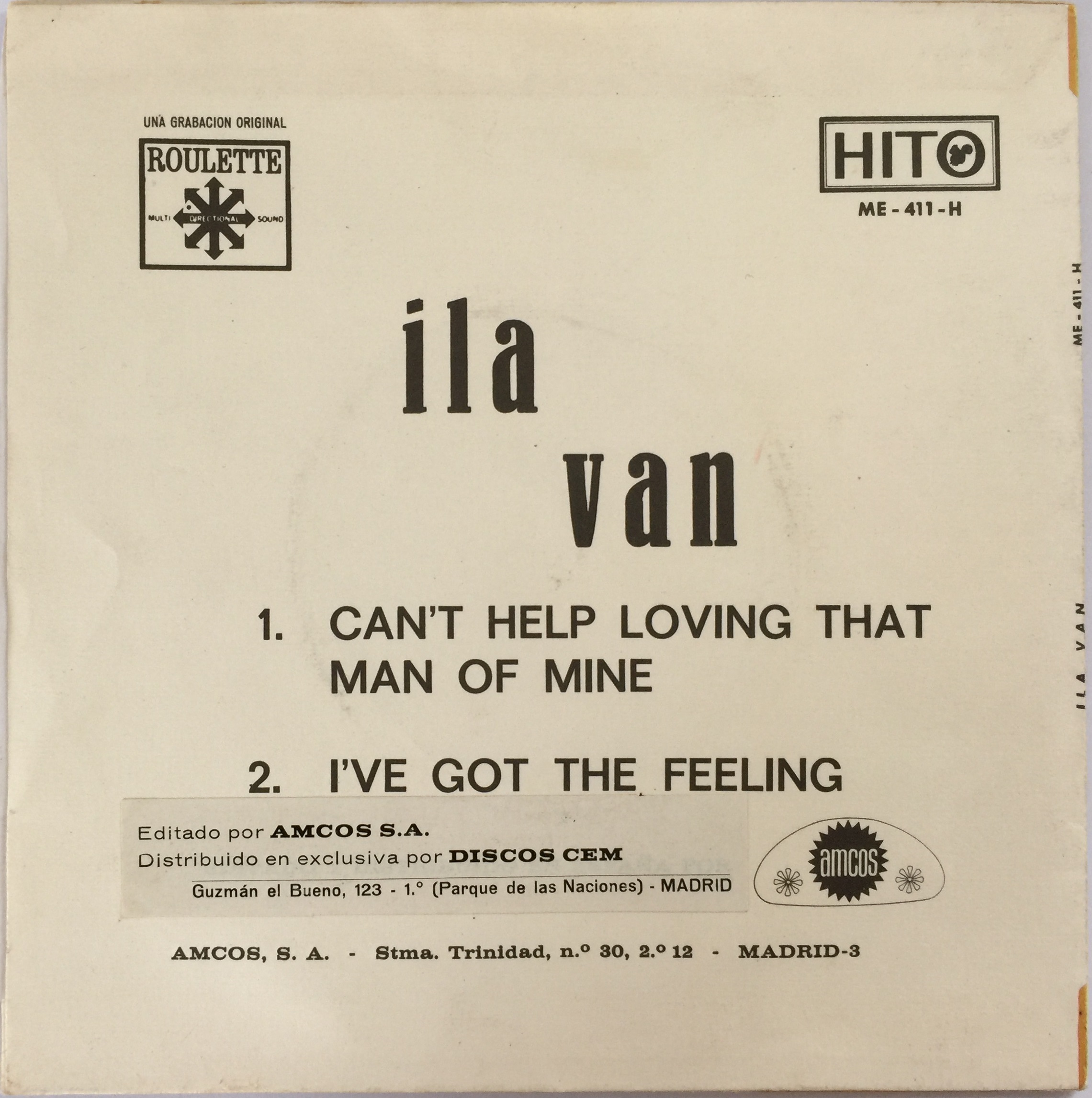 Lot 238 ILA VAN CAN'T HELP LOVIN THAT MAN OF MINE