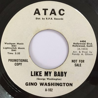 Lot 94 - GINO WASHINGTON - LIKE MY BABY 7" (ORIGINAL US PROMO COPY - ATAC A-102)
