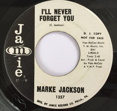 Lot 254 - MARKE JACKSON - I'LL NEVER FORGET YOU 7" (PROMO - JAMIE 1357)
