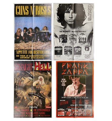 Lot 140 - 1980S POSTERS - GUNS N ROSES, DOORS, POGUES, ZAPPA.