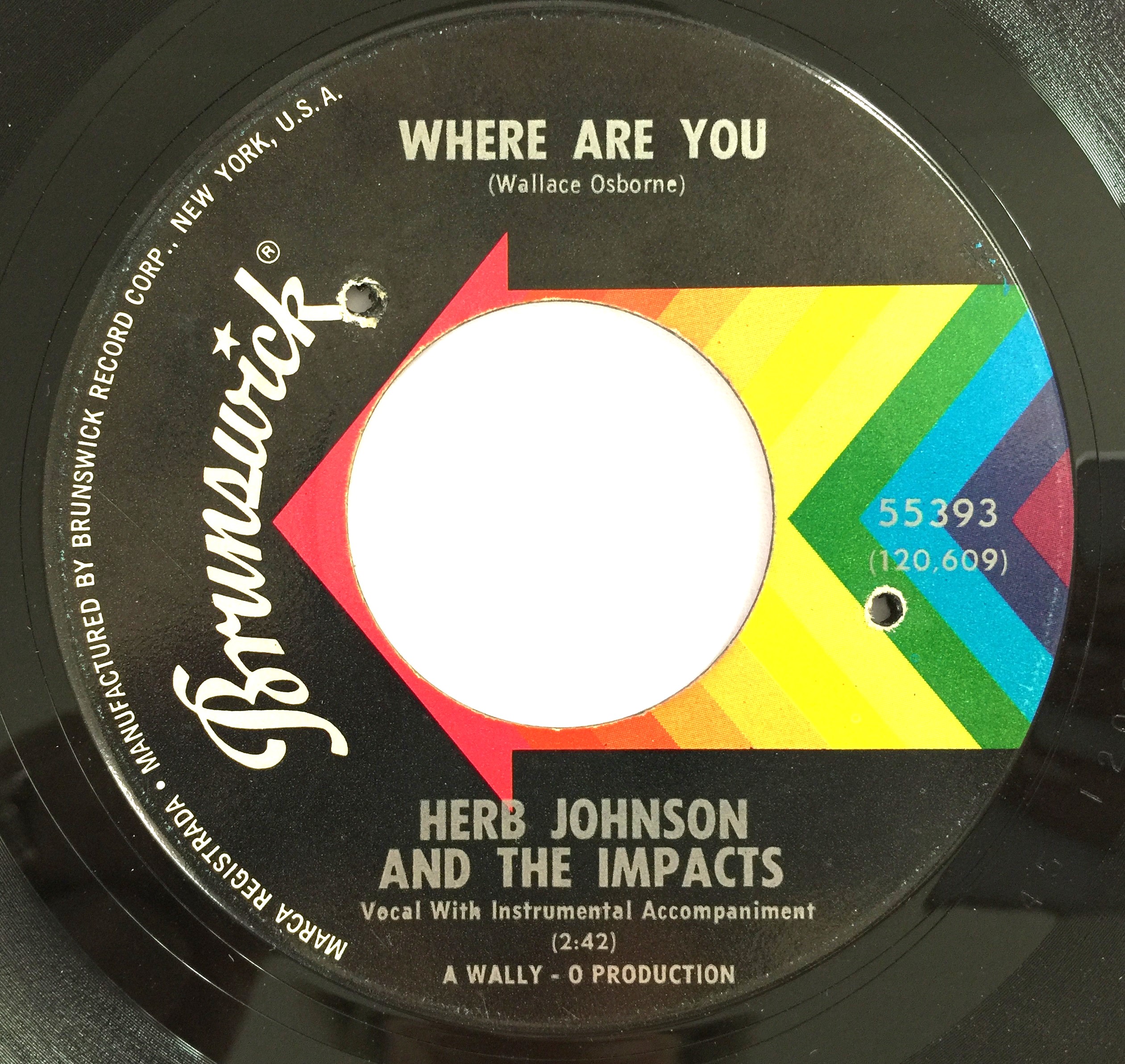 Lot 257 HERB JOHNSON AND THE IMPACTS I'M SO GLAD 7"