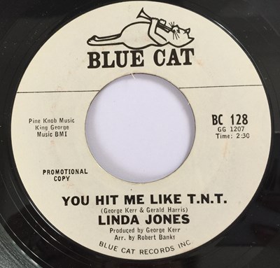 Lot 259 - LINDA JONES - YOU HIT ME LIKE T.N.T. 7" (PROMO - BLUE CAT - BC 128)