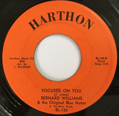 Lot 104 - BERNARD WILLIAMS & THE ORIGINAL BLUE NOTES - FOCUSED ON YOU 7" (HARTHON BL-136)