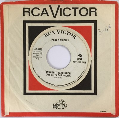 Lot 105 - PERCY WIGGINS - IT DIDN'T TAKE MUCH (FOR ME TO FALL IN LOVE) (PROMO - RCA VICTOR 47-8915)