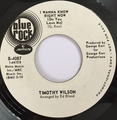 Lot 107 - TIMOTHY WILSON - LOVE IS AN ITCHING IN MY HEART 7" (BLUE ROCK B-4087)