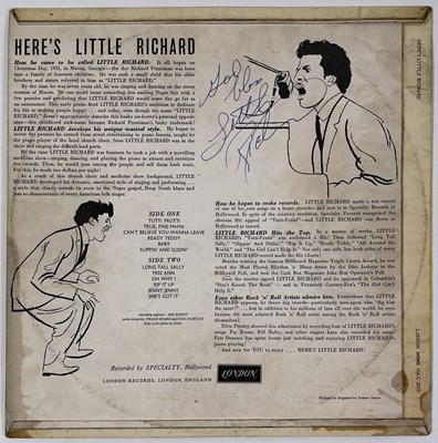 Lot 229 - ROCK N ROLL / BLUES INTEREST - LITTLE RICHARD / BO DIDDLEY SIGNED LPS.