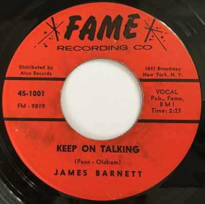 Lot 112 - JAMES BARNETT - KEEP ON TALKING 7" (FAME RECORDING CO - 45-1001)