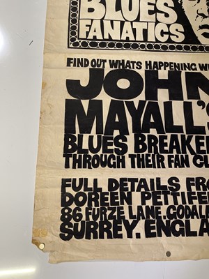 Lot 146 - JOHN MAYALL - ORIGINAL C 1960S FAN CLUB POSTER.