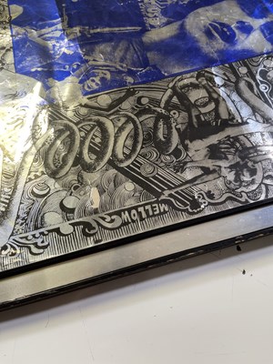 Lot 147 - MARTIN SHARP - BIG O - DONOVAN SILVER FOIL POSTER.