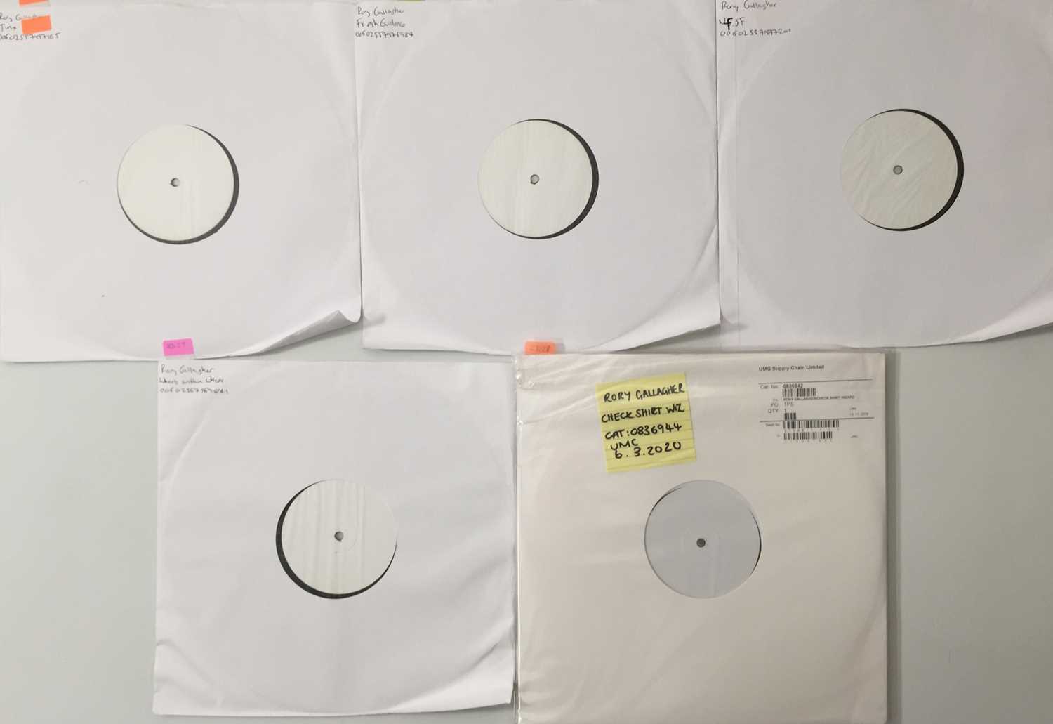 Lot 10 - RORY GALLAGHER - 2018 WHITE LABEL TEST PRESSING LPs