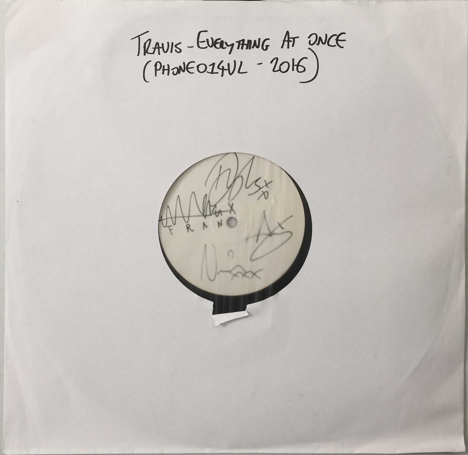 Lot 22 - TRAVIS - EVERYTHING AT ONCE (2016 SIGNED WHITE LABEL LP - PHONE014VL)