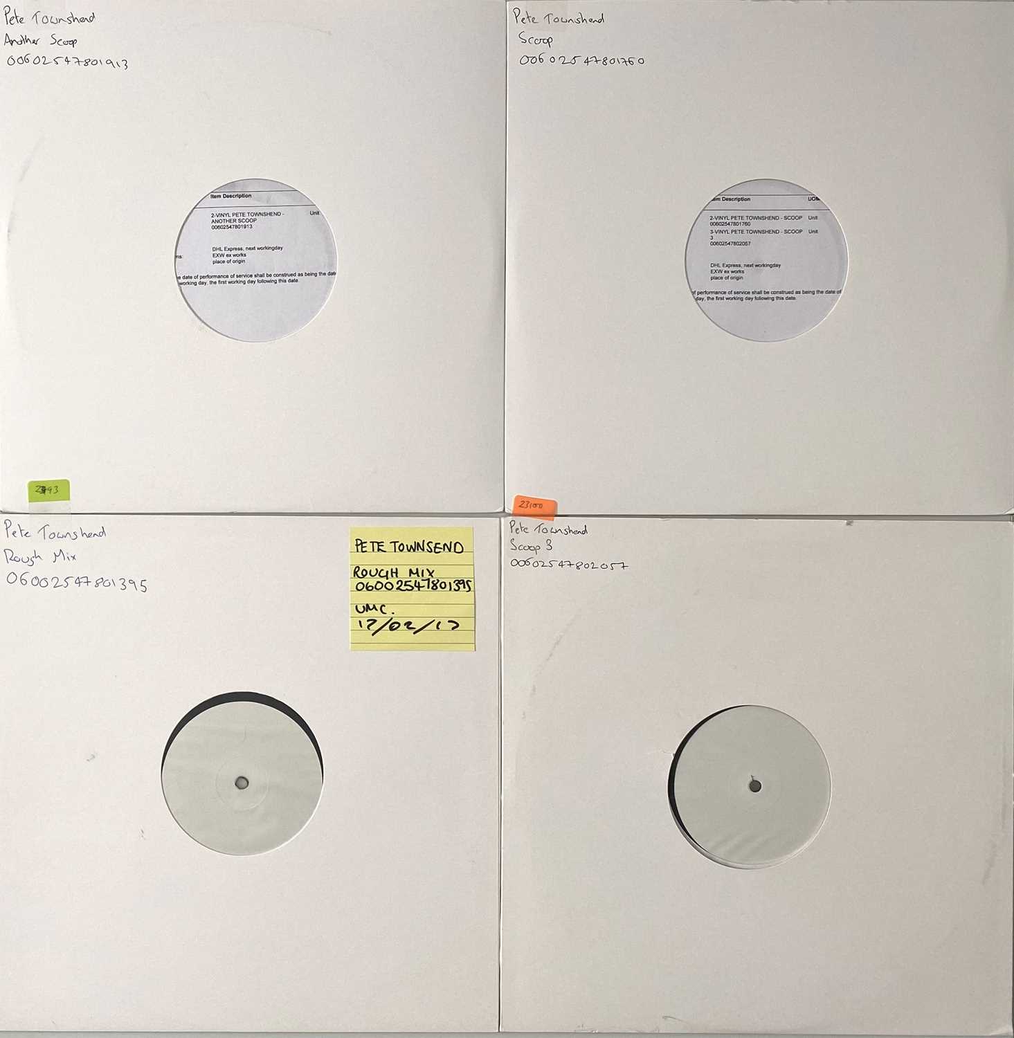 Lot 53 - PETE TOWNSHEND - 2017 WHITE LABEL TEST PRESSINGS