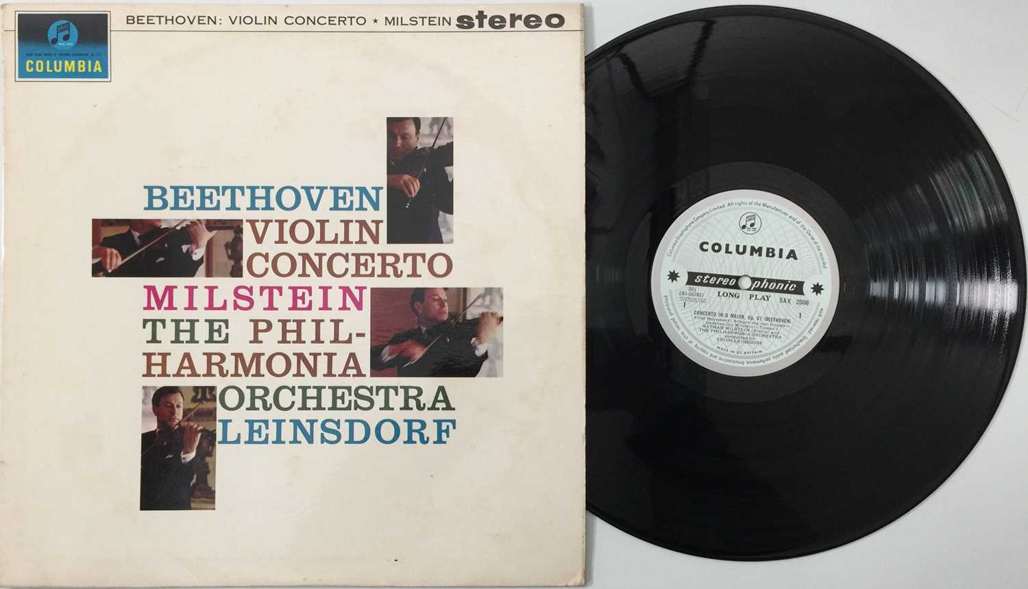 Lot 14 - NATHAN MILSTEIN - BEETHOVEN VIOLIN CONCERTO LP (ORIGINAL UK STEREO PRESSING - COLUMBIA SAX 2508)