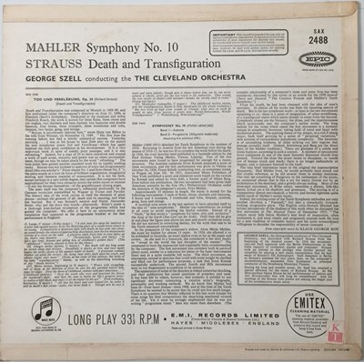 Lot 15 - GEORGE SZELL - CONDUCTS MAHLER & STRAUSS LP (ORIGINAL UK STEREO RECORDING - COLUMBIA SAX 2488)