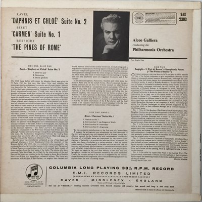 Lot 17 - ALCEO GALLIERA - RAVEL/BIZET/REPIGHI LP (ORIGINAL UK STEREO RECORDING - COLUMBIA SAX 2303)