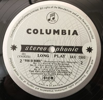 Lot 17 - ALCEO GALLIERA - RAVEL/BIZET/REPIGHI LP (ORIGINAL UK STEREO RECORDING - COLUMBIA SAX 2303)