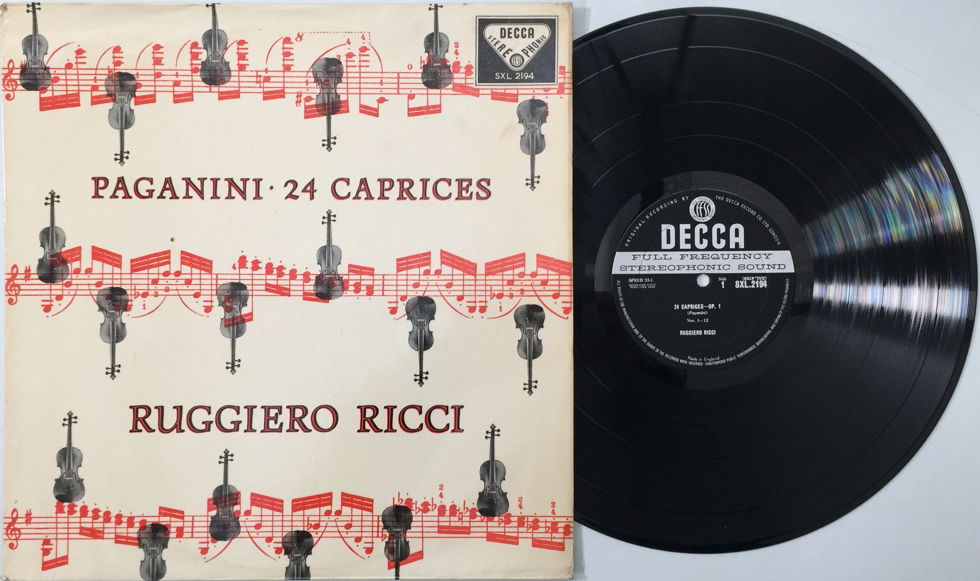 Lot 18 - RUGGIERO RICCI - PAGANINI 24 CAPRICES LP