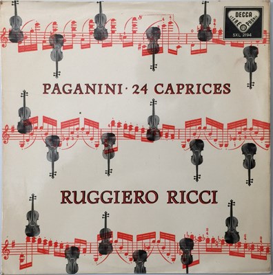 Lot 18 - RUGGIERO RICCI - PAGANINI 24 CAPRICES LP (ORIGINAL UK STEREO RECORDING - DECCA SXL 2194).