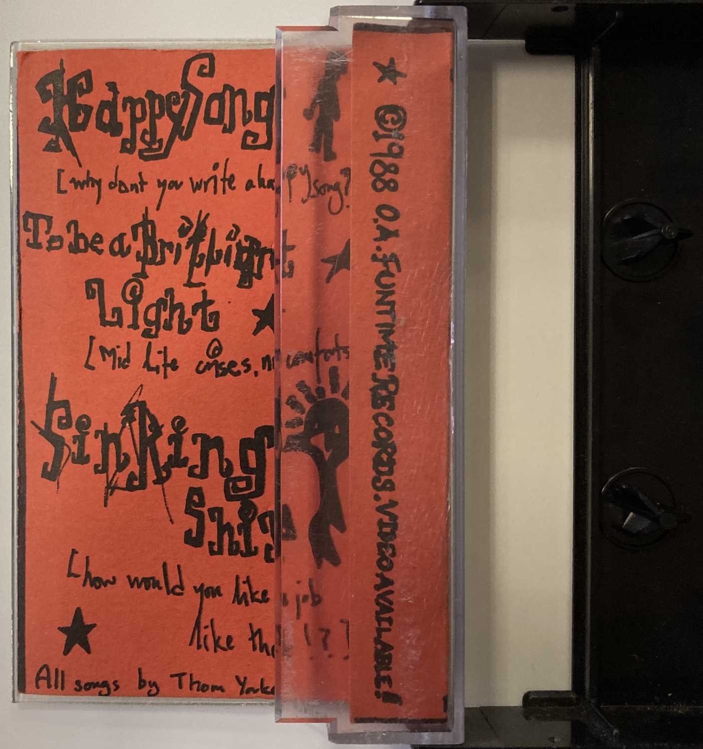 Lot 294 - ON A FRIDAY (RADIOHEAD) GRIPE DEMO CASSETTE WITH UNHEARD TRACKS AND HANDWRITTEN NOTE FROM THOM.