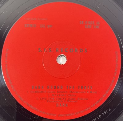Lot 204 - DARK - DARK ROUND THE EDGES LP (ORIGINAL 1972 SELF-RELEASED COPY - BLACK/WHITE SINGLE SLEEVE - S.I.S. RECORDS SR 0102S) INCLUDES LYRIC BOOKLET