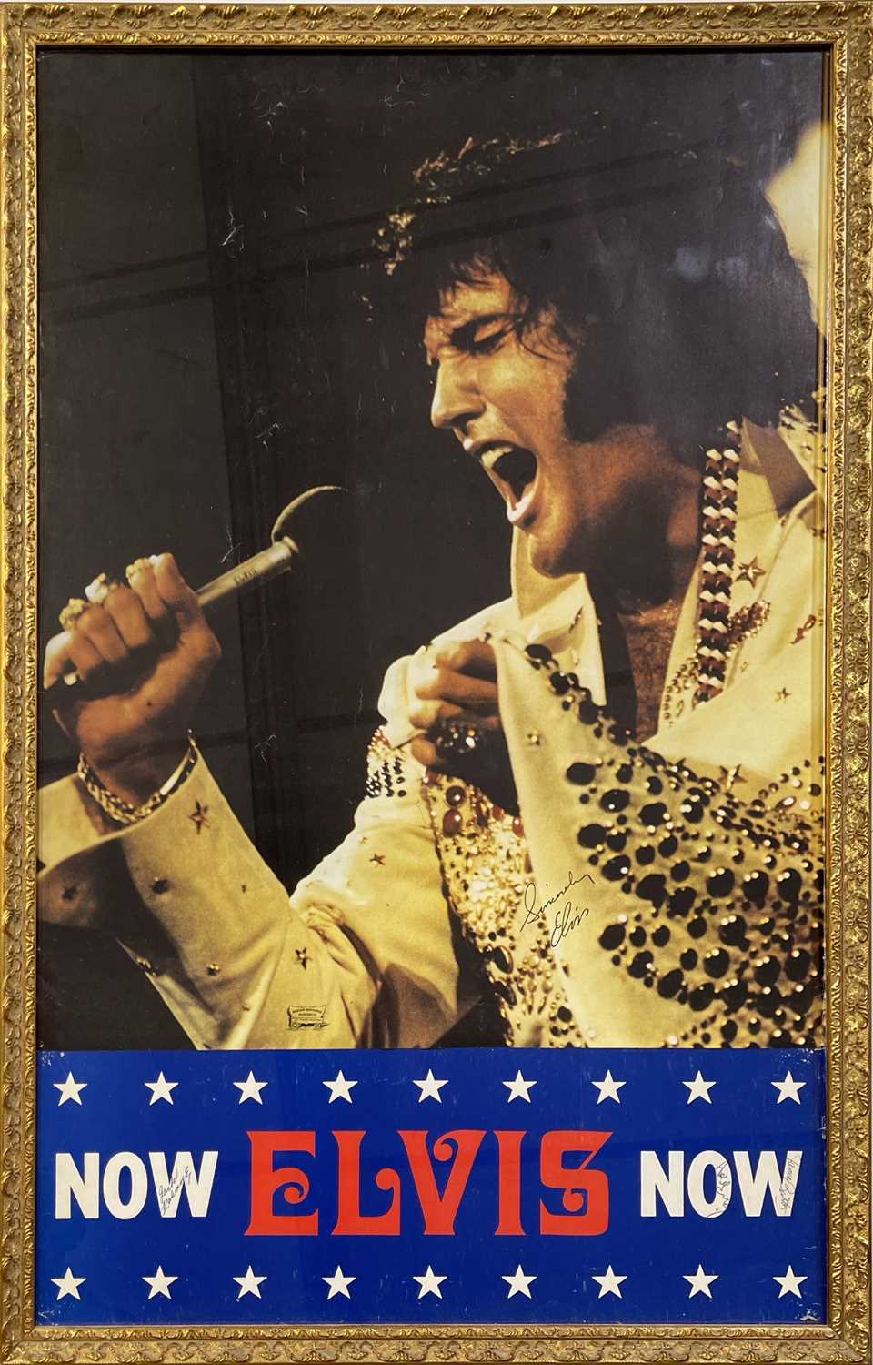 Lot 337 - ELVIS PRESLEY - ROADSHOW MERCHANDISE 1977 POSTER SIGNED BY AL DVORIN/JAMES BURTON.