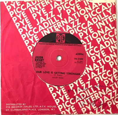 Lot 124 - JASON KNIGHT - OUR LOVE IS GETTING STRONGER 7" (ORIGINAL UK RELEASE - PYE 7N 17399)