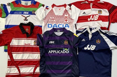 Lot 68 - RUGBY INTEREST/WIGAN WARRIORS- SIX RUGBY SHIRTS.