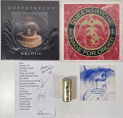 Lot 248 - MOTLEY CRUE  / MEGADETH / QUEENSRYCHE - HEAVY METAL SIGNED ITEMS.