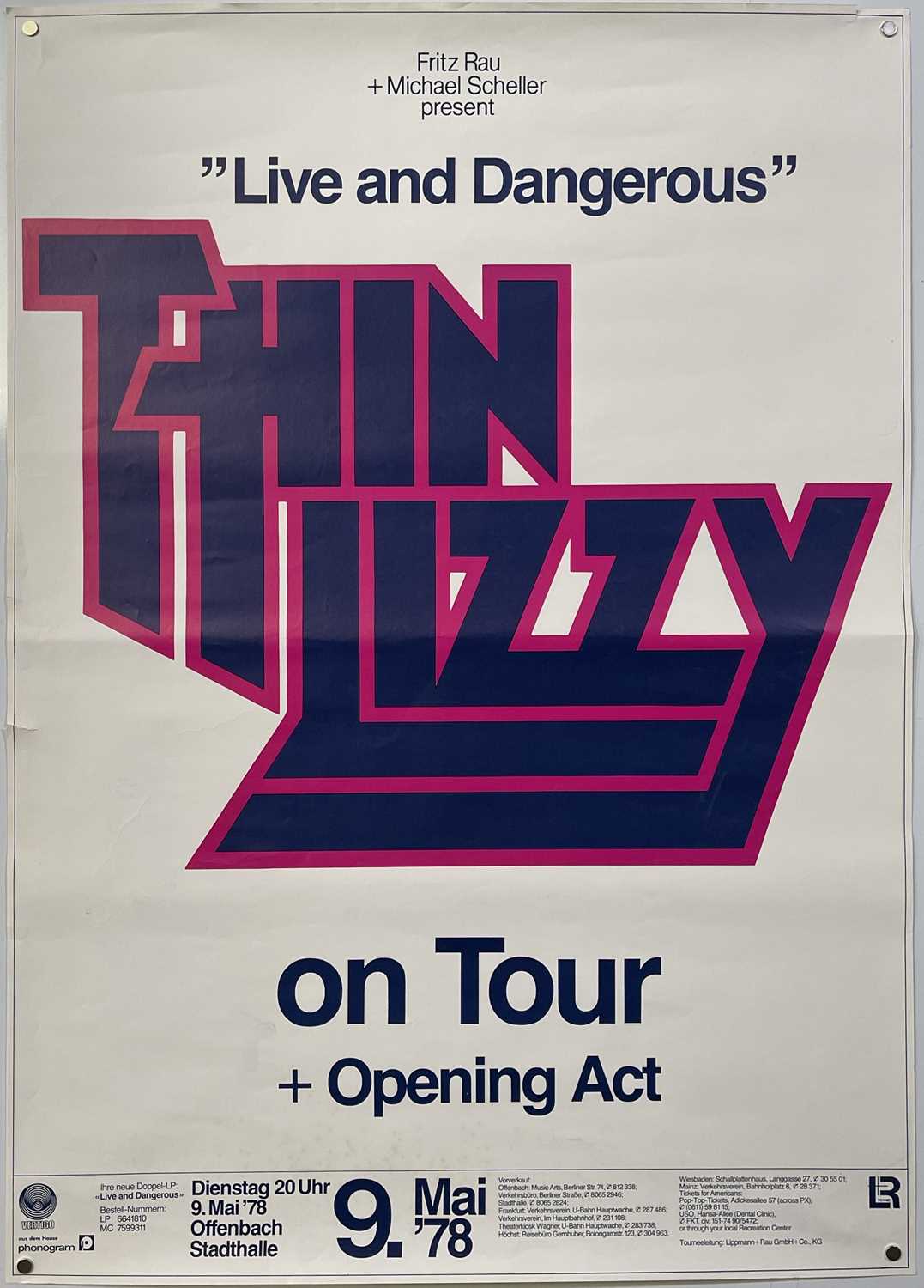 Lot 149 - THIN LIZZY - 1978 CONCERT POSTER.