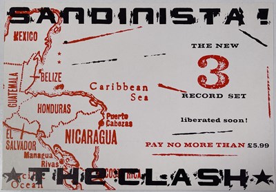 Lot 529 - THE CLASH - ORIGINAL SANDINISTA PROMOTIONAL FLYER.