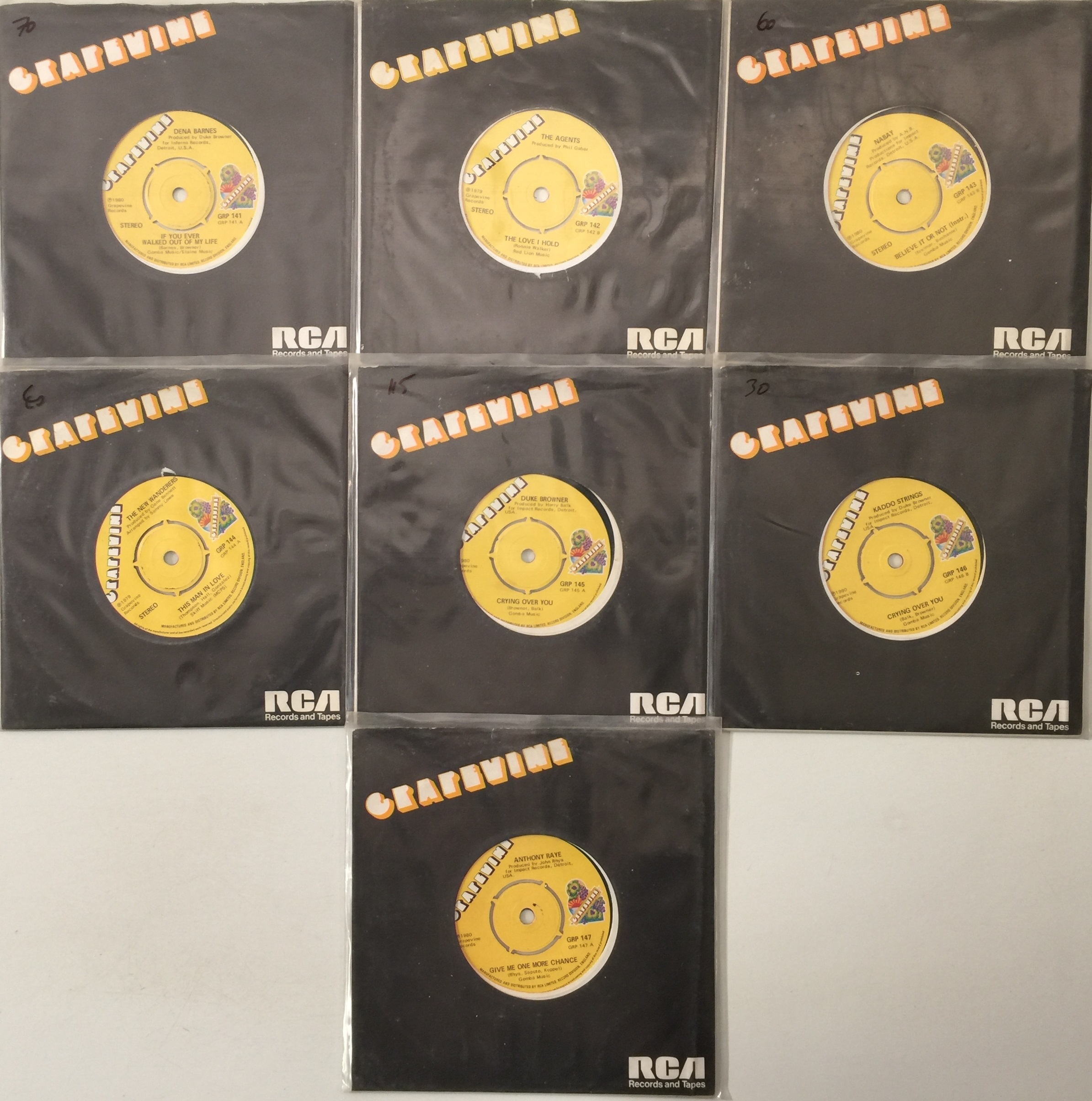 Lot 293 GRAPEVINE RECORDS 7" PACK (CATALOGUE