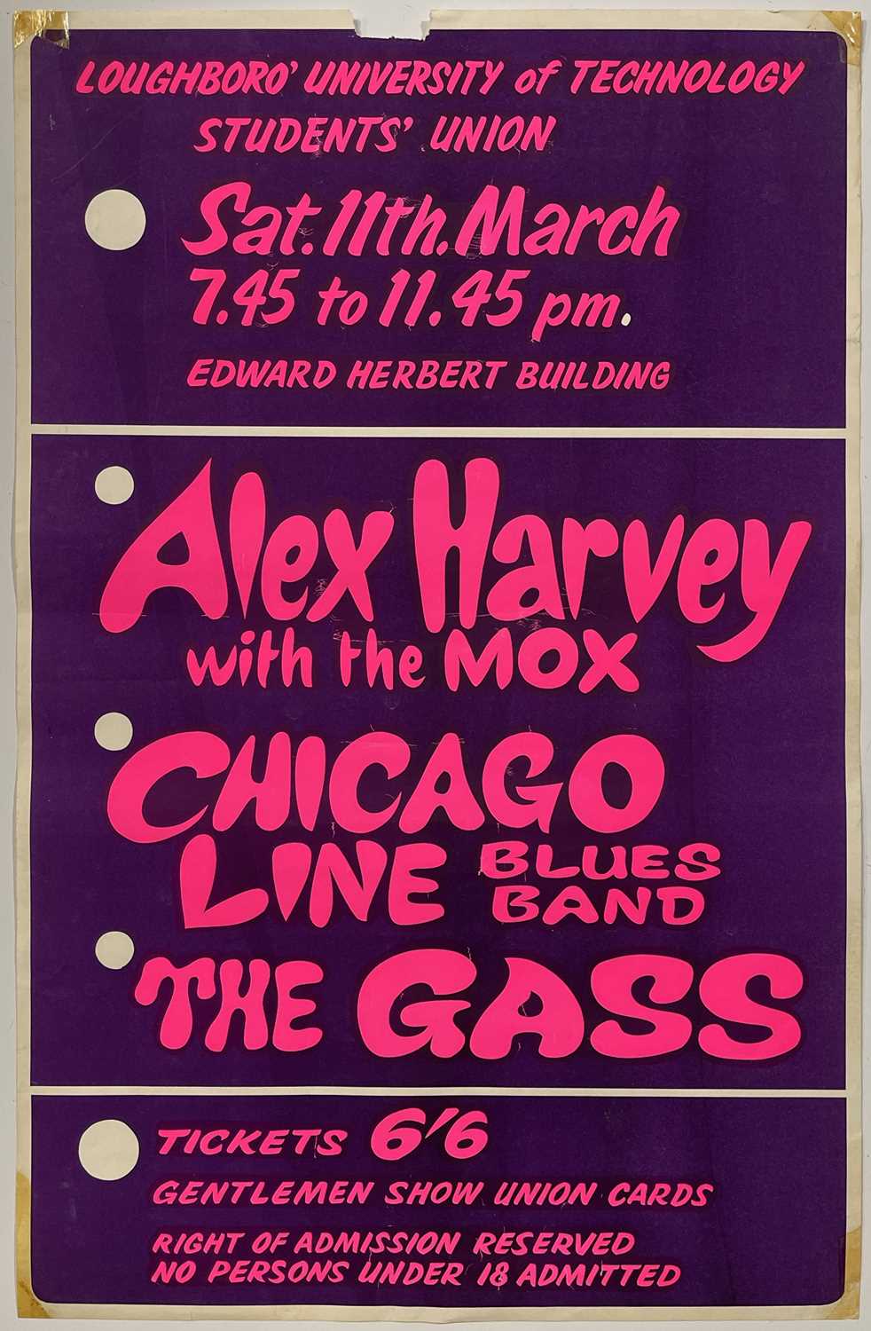 Lot 153 - ALEX HARVEY - C 1960S CONCERT POSTER.