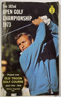 Lot 88 - GOLF MEMORABILIA - MULTI-SIGNED 1973 OPEN PROGRAMME INC ARNIE PALMER.