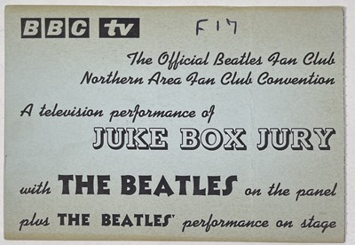 Lot 373 - THE BEATLES - JUKE BOX JURY TICKET FROM EMPIRE THEATRE, 1963.