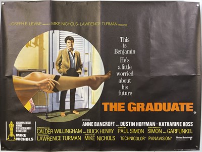 Lot 173 - THE GRADUATE (1969) ORIGINAL UK QUAD POSTER.