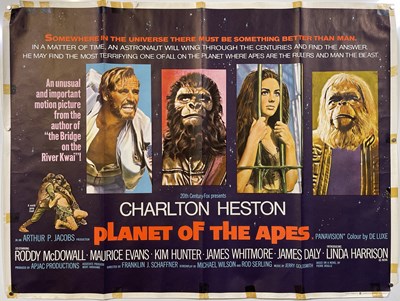 Lot 175 - PLANET OF THE APES (1968) ORIGINAL UK QUAD FILM POSTER.