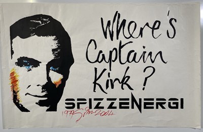 Lot 185 - SPIZZENERGI - ORIGINAL POSTER, SIGNED AND COLOURED IN BY SPIZZ.