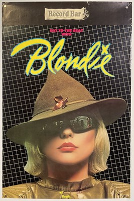 Lot 186 - BLONDIE - EAT TO THE BEAT ORIGINAL PROMO POSTER - RARE  'RECORD BAR' SPECIFIC VERSION.